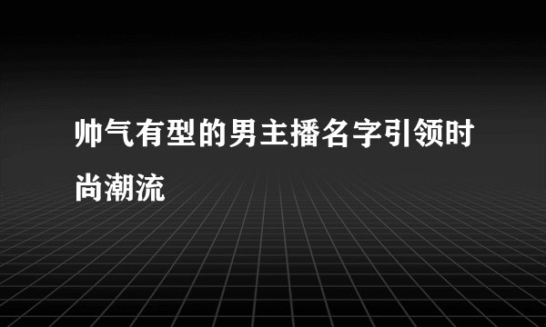 帅气有型的男主播名字引领时尚潮流