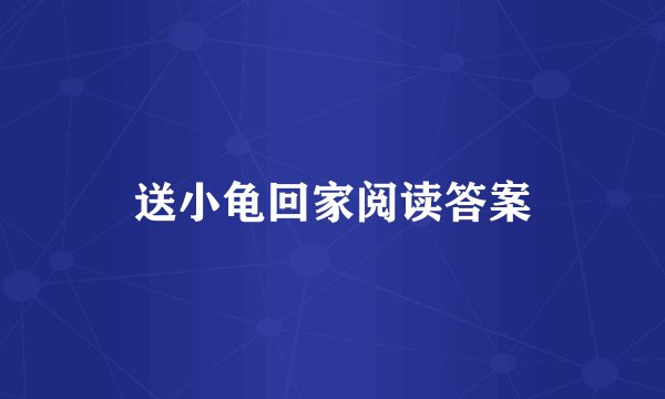 送小龟回家阅读答案
