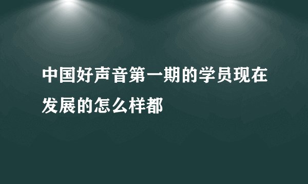 中国好声音第一期的学员现在发展的怎么样都