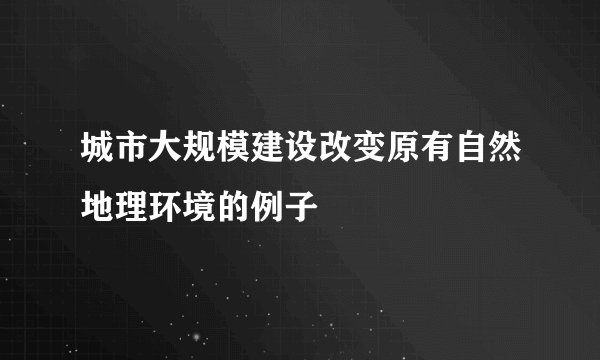 城市大规模建设改变原有自然地理环境的例子