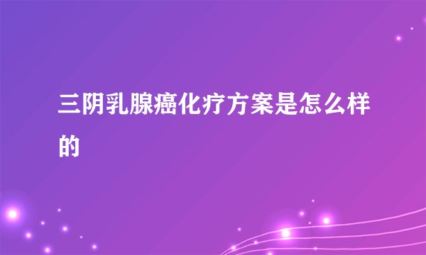 三阴乳腺癌化疗方案是怎么样的