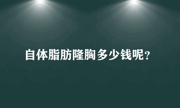 自体脂肪隆胸多少钱呢？