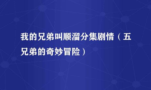 我的兄弟叫顺溜分集剧情（五兄弟的奇妙冒险）
