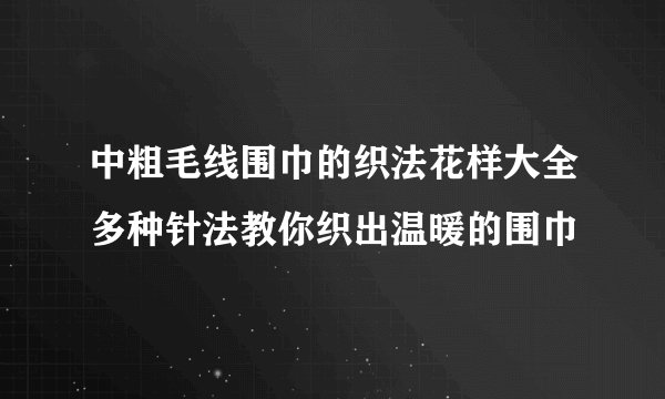 中粗毛线围巾的织法花样大全多种针法教你织出温暖的围巾