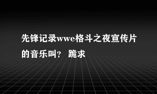 先锋记录wwe格斗之夜宣传片的音乐叫？ 跪求