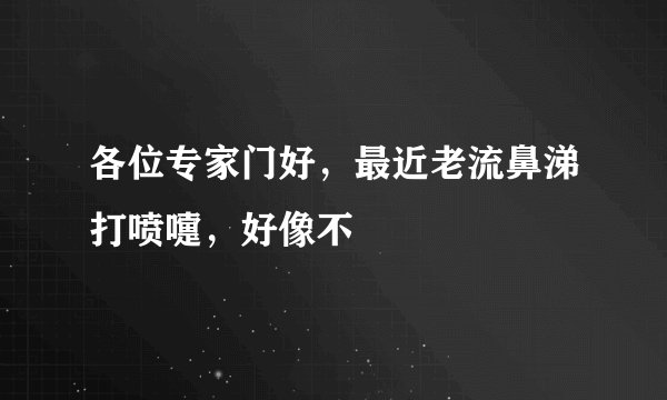 各位专家门好，最近老流鼻涕打喷嚏，好像不