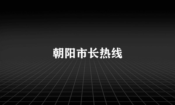 朝阳市长热线