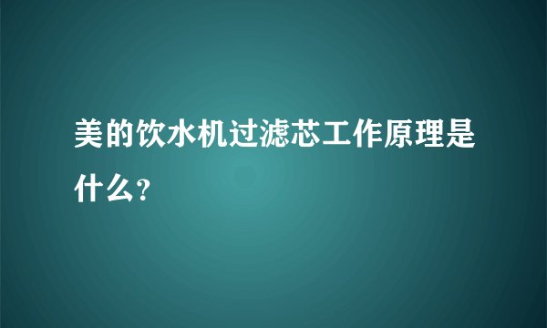 美的饮水机过滤芯工作原理是什么？