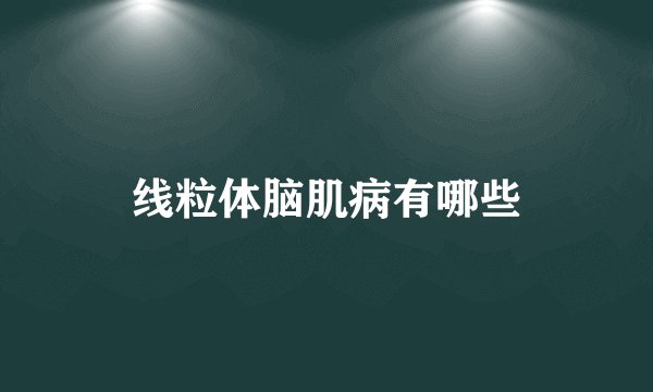 线粒体脑肌病有哪些