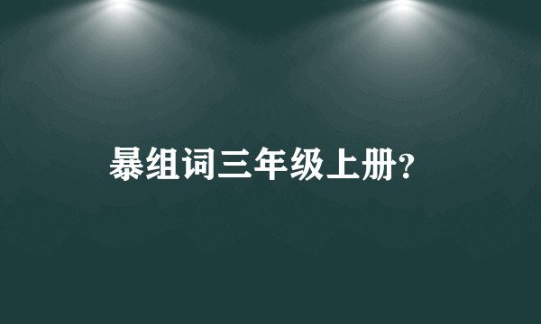 暴组词三年级上册？