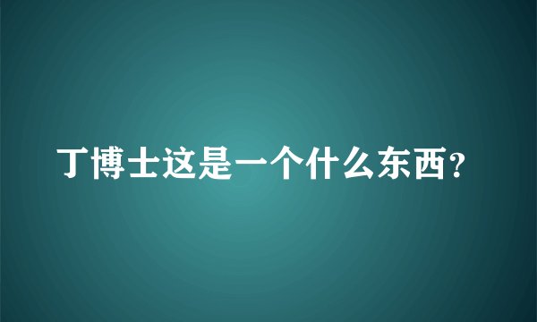丁博士这是一个什么东西？
