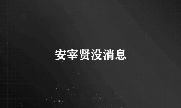 安宰贤没消息
