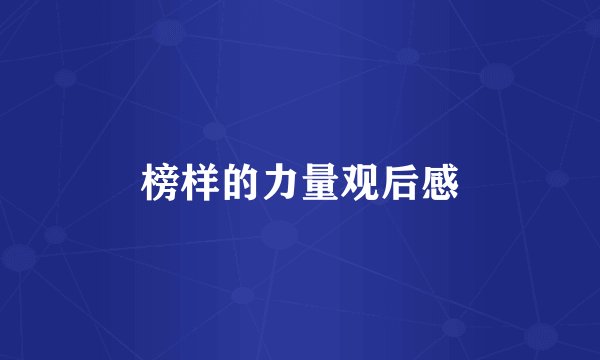榜样的力量观后感