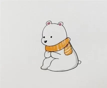儿童彩铅北极熊绘画图片?