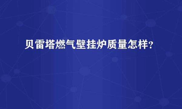 贝雷塔燃气壁挂炉质量怎样？