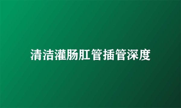 清洁灌肠肛管插管深度