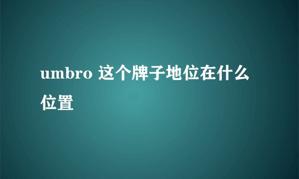 umbro 这个牌子地位在什么位置