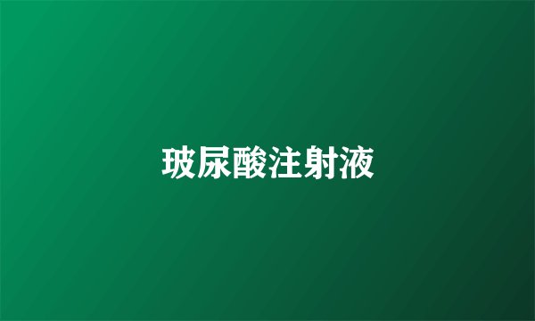 玻尿酸注射液