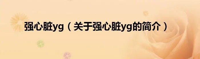 强心脏yg（关于强心脏yg的简介）