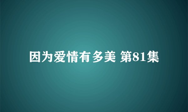 因为爱情有多美 第81集