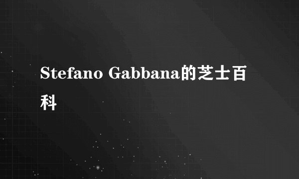 Stefano Gabbana的芝士百科