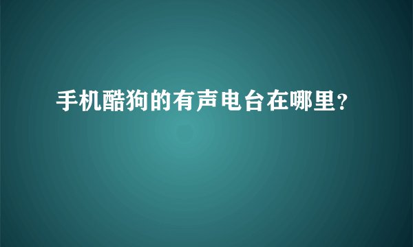 手机酷狗的有声电台在哪里？