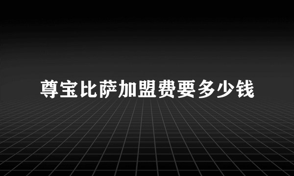 尊宝比萨加盟费要多少钱