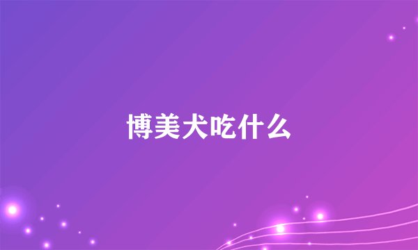 博美犬吃什么