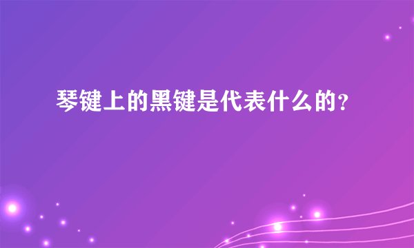 琴键上的黑键是代表什么的？