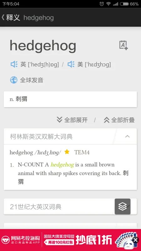 刺猬的英文是什么?
