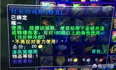 魔兽世界新达拉然有没有把人砸下坐骑的道具？
