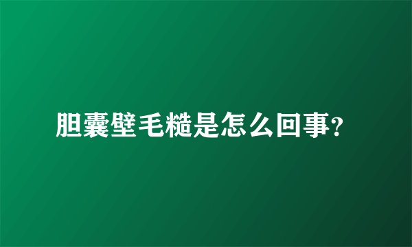 胆囊壁毛糙是怎么回事？