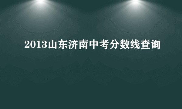 2013山东济南中考分数线查询