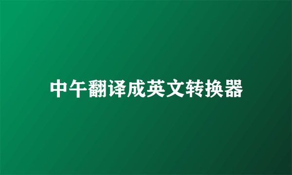 中午翻译成英文转换器