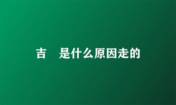 吉喆是什么原因走的